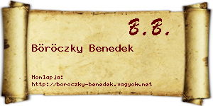 Böröczky Benedek névjegykártya