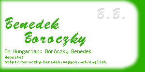 benedek boroczky business card